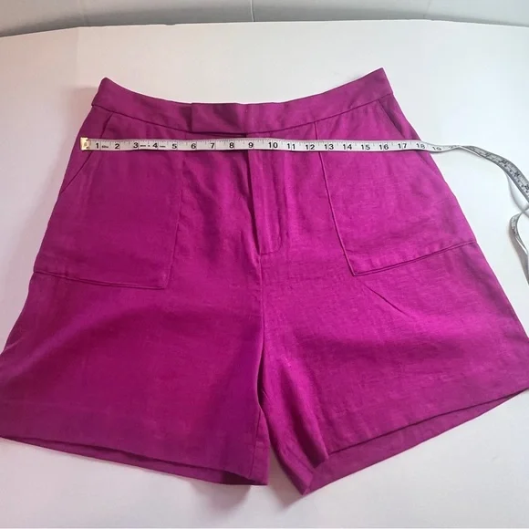 Banana Republic Linen Blend Tailored Shorts Pink High Waist Size 12 - Picture 7 of 9